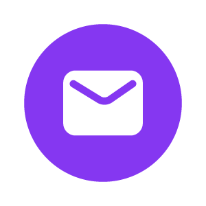 share email button: a white envelope on a purple circle