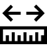 Ruler below 2 arrows pointing in opposite directions.