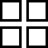Square window with 4 panes.
