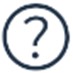 Question mark (?) in a circle.