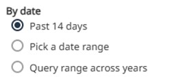 Select a time period to see detections. “Past 14 days” is the default display.