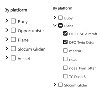 Select one or more platform types to see detections from a specific monitoring activity.
