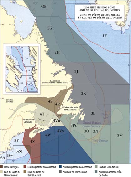 Map of NAFO Fishing Areas