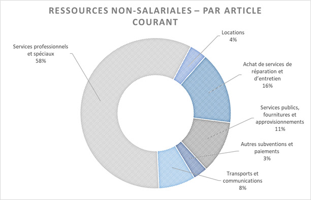 Graphique circulaire : Ressources - par article courant