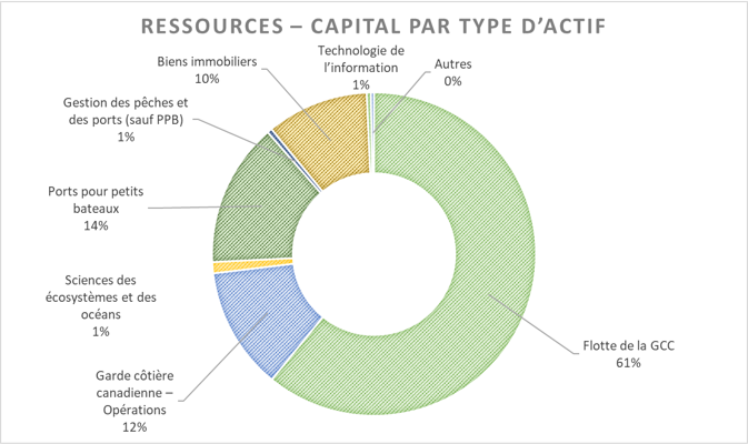 Graphique circulaire : Resources - capital par type d'actif.