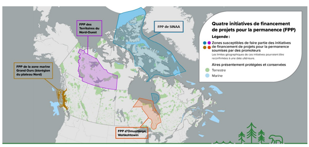 Carte des initiatives de FPP proposées au Canada